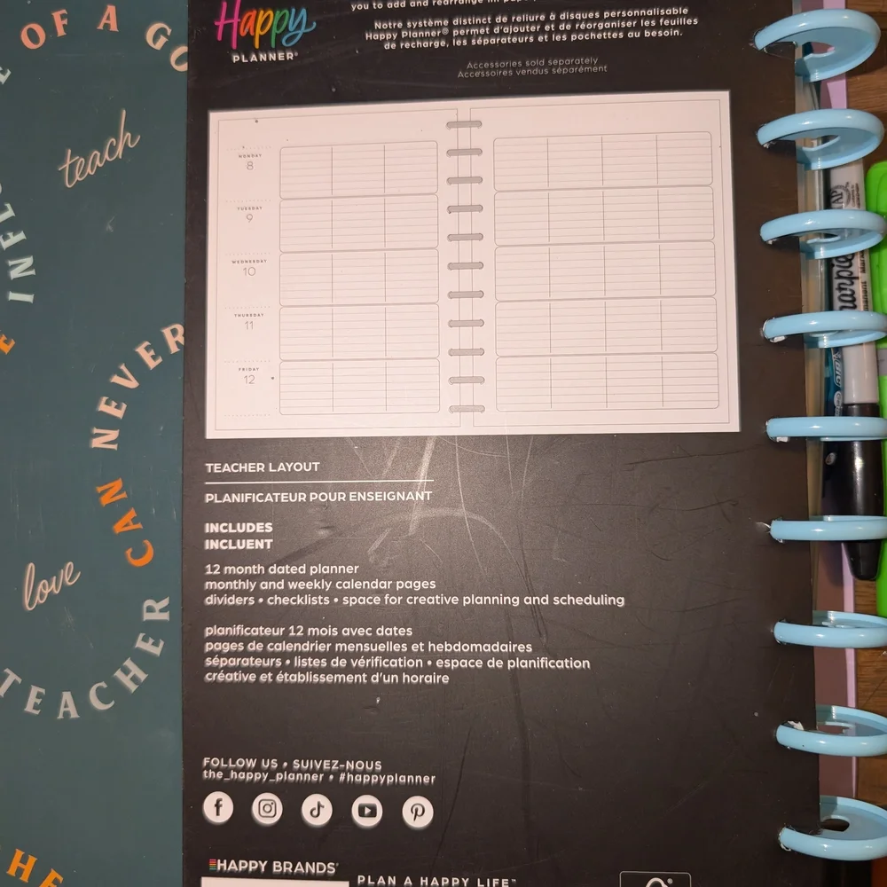 ♥️New Happy Planner Trendy Teacher 12-Month Dated Planner July 2025-June 2026